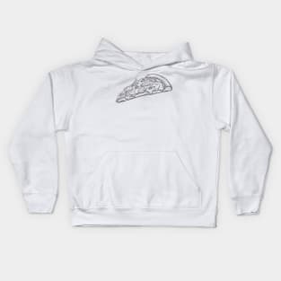 Fresh Pizza Detailed Sketch Kids Hoodie